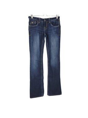 MEK Denim Avondale Bootcut Jeans 28 36L Low Rise Dark Wash Y2K Tall